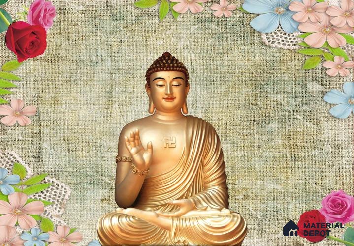 BUD - 20 | Bhuddha Series Abstract Look 40 inches Sandblast Paper (Customized Size Wallpaper)
