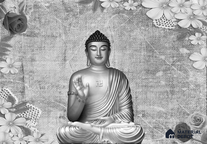 BUD - 20A | Bhuddha Series Abstract Look 40 inches Sandblast Paper (Customized Size Wallpaper)