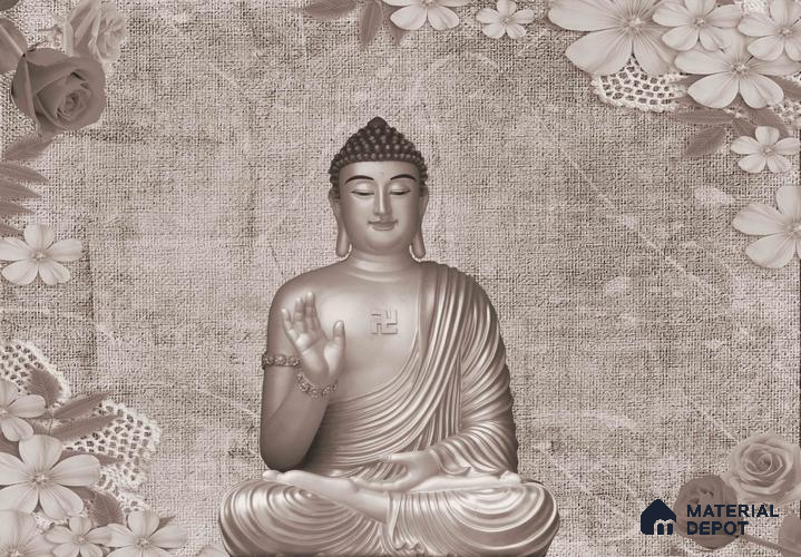 BUD - 20B | Bhuddha Series Abstract Look 50 inches Premium Paper (Customized Size Wallpaper)
