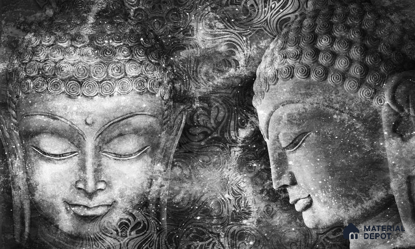 BUD - 23A | Bhuddha Series Abstract Look 52 inches Economy Paper (Customized Size Wallpaper)