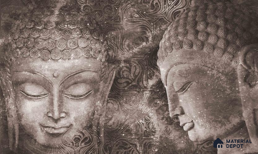 BUD - 23B | Bhuddha Series Abstract Look 50 inches Premium Paper (Customized Size Wallpaper)