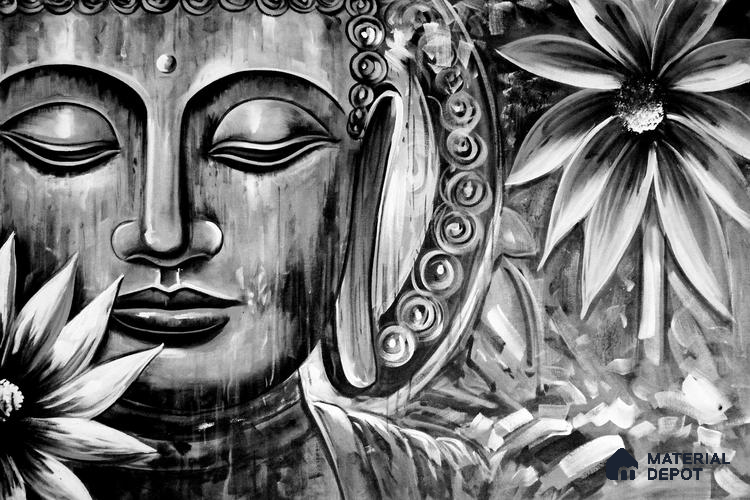 BUD - 25A | Bhuddha Series Abstract Look 40 inches Sandblast Paper (Customized Size Wallpaper)