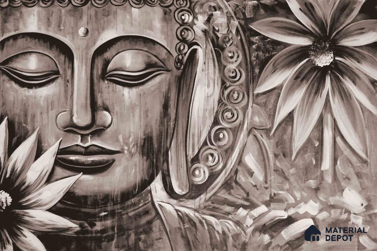 BUD - 25B | Bhuddha Series Abstract Look 40 inches Sandblast Paper (Customized Size Wallpaper)