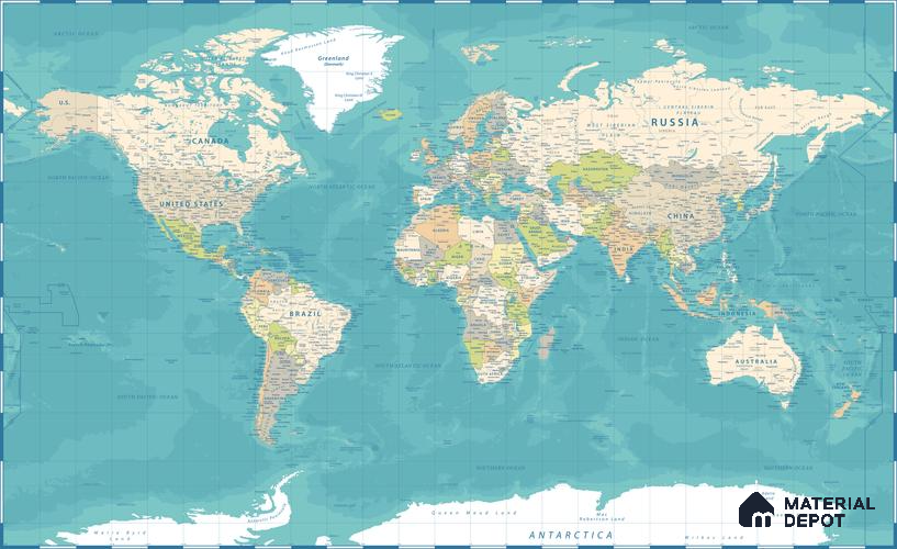 MAP - 09 | Map Series Map Look 40 inches Sandblast Paper (Customized Size Wallpaper)