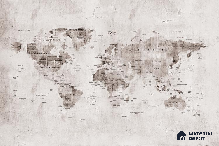 MAP - 20 B | Map Series Map Look 52 inches Economy Paper (Customized Size Wallpaper)