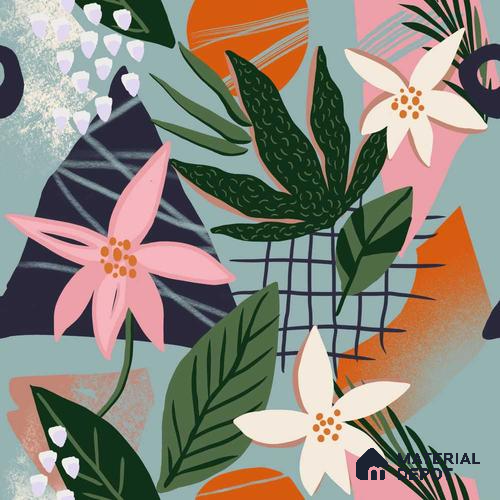 PAK043-2 | Modern Series Florals Look 40 inches Sandblast Paper (Customized Size Wallpaper)