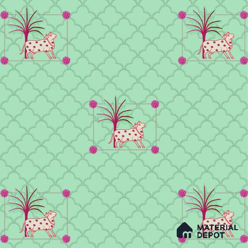 PIC-09 | Pichwai Series Animal Print Look 52 inches Economy Paper (Customized Size Wallpaper)