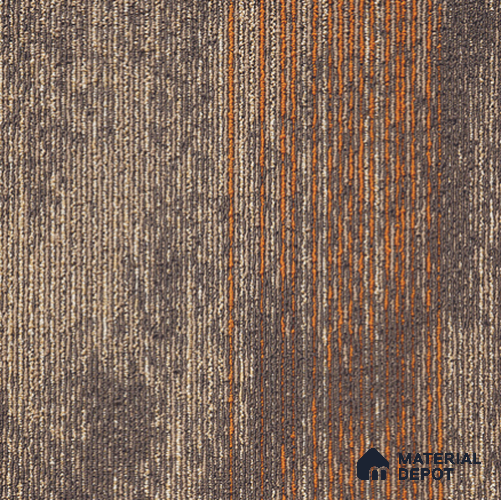 0182 - Beige/Orange 500x500 mm 100% PP/Eco Back Carpet Tile - 5 mm