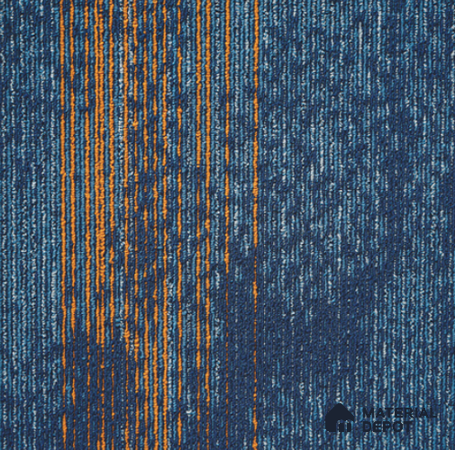 0184 - Blue/Orange 500x500 mm 100% PP/Eco Back Carpet Tile - 5 mm