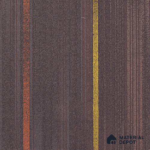 04 - KhakiBrown Highlightstrips - Orange/Yellow 500x500 mm 100% PP/ Eco Back Carpet Tile - 5 mm