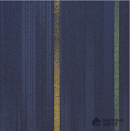 12 - OxfordBlue HighlightStrips-Yellow/Green 500x500 mm 100% PP/ Eco Back Carpet Tile - 5 mm