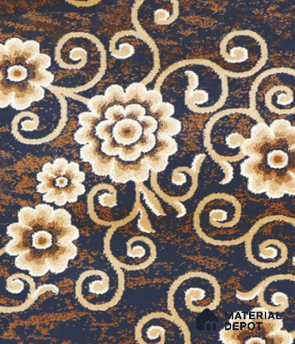 1334-Floral Blue Classic Wilton Series 25 Meter x 3.96 Meter Pattern 3 Carpet Tile - 12 mm