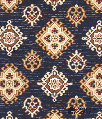 0089-Timeless Blue Classic Wilton Series 25 Meter x 3.96 Meter Pattern 4 Carpet Tile - 12 mm