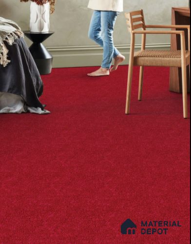 796-Red Royal Touch Series 30 Meter x 4 Meter 100% Solution Dyed DUPONT Super Soft Olefin Fiber Carpet Tile - 16 mm