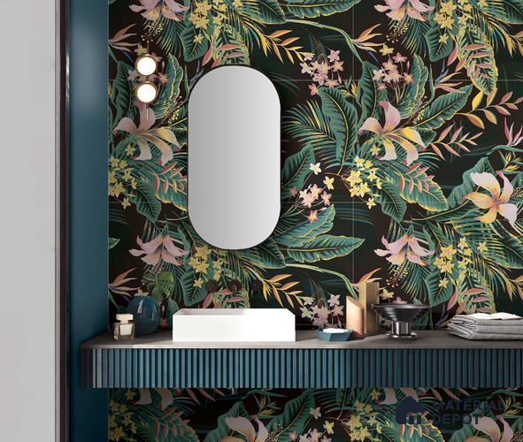 Tropical Wall Highlighter Tile TL 05743 Jewel Eternal Bloom 4 ft x 2 ft Vitrified Matte Finish - 9 mm | Suitable for Living Room, Bedroom, Bathroom & Foyer