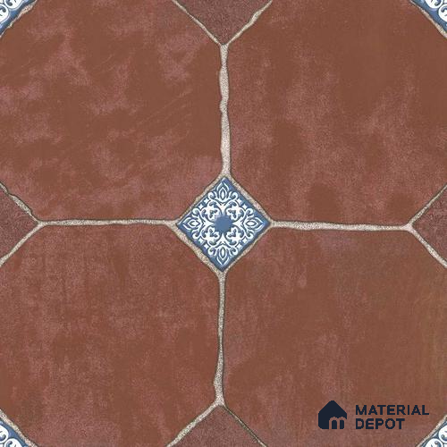 Multifired Moroccan Floor & Wall Tile TL 05720 Radiance Aurelia Azure 2 ft x 2 ft Vitrified Matte Finish - 9 mm | Suitable for Living Room, Bathroom, Kitchen & Backsplash