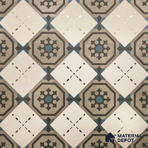 Multifired Moroccan Floor & Wall Tile TL 05730 Radiance Classic Lepiz 2 ft x 2 ft Vitrified Matte Finish - 9 mm | Suitable for Living Room, Bathroom, Kitchen & Backsplash