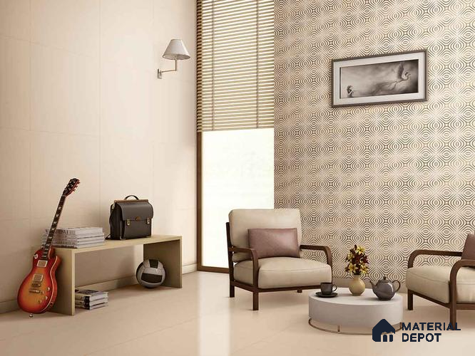 Multifired Moroccan Floor & Wall Tile TL 05732 Radiance Golden Tesserae 2 ft x 2 ft Vitrified Matte Finish - 9 mm | Suitable for Living Room, Bathroom, Kitchen & Backsplash