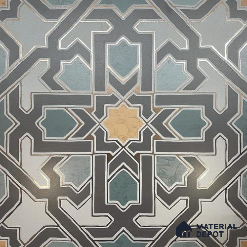 Multifired Moroccan Floor & Wall Tile TL 05728 Radiance Lime Scrollwork 2 ft x 2 ft Vitrified Matte Finish - 9 mm | Suitable for Living Room, Bathroom, Kitchen & Backsplash