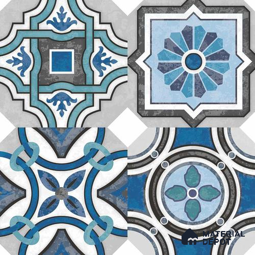 Multifired Moroccan Floor & Wall Tile TL 05726 Radiance Midnight Verse 2 ft x 2 ft Vitrified Matte Finish - 9 mm | Suitable for Living Room, Bathroom, Kitchen & Backsplash