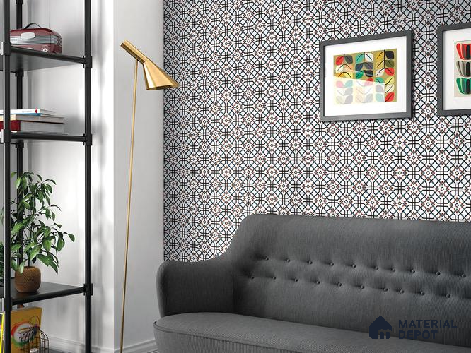 Multifired Moroccan Floor & Wall Tile TL 05696 B Zellige Blooming Lattice 12 x 12 inch Vitrified Matte Finish - 9 mm | Suitable for Living Room, Bathroom, Kitchen & Backsplash