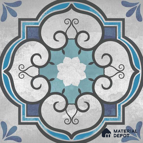 Multifired Moroccan Floor & Wall Tile TL 05699 Zellige Forest Sapphire 12 x 12 inch Vitrified Matte Finish - 9 mm | Suitable for Living Room, Bathroom, Kitchen & Backsplash