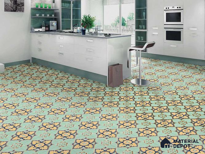 Multifired Moroccan Floor & Wall Tile TL 05677 Zellige Indigo Batik 12 x 12 inch Vitrified Matte Finish - 9 mm | Suitable for Living Room, Bathroom, Kitchen & Backsplash