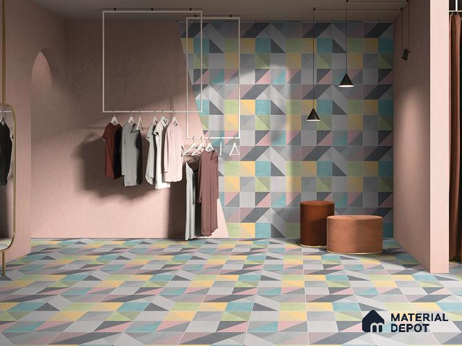Multifired Moroccan Floor & Wall Tile TL 05689 Zellige Majestic Glam 12 x 12 inch Vitrified Matte Finish - 9 mm | Suitable for Living Room, Bathroom, Kitchen & Backsplash