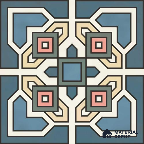 Multifired Moroccan Floor & Wall Tile TL 05713 Zellige Moorish Patterns 12 x 12 inch Vitrified Matte Finish - 9 mm | Suitable for Living Room, Bathroom,Kitchen & Backsplash