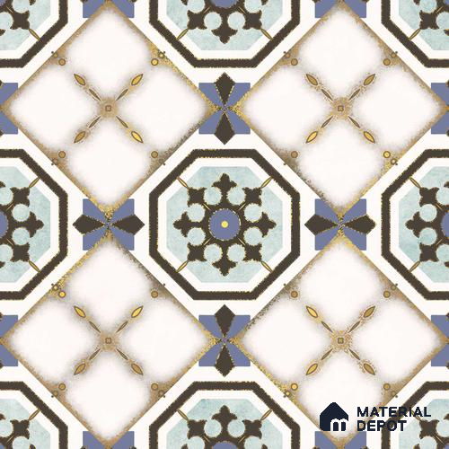 Multifired Moroccan Floor & Wall Tile TL 05668 Zellige Prismatic Blue 12 x 12 inch Vitrified Matte Finish - 9 mm | Suitable for Living Room, Bathroom, Kitchen & Backsplash