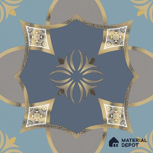 Multifired Moroccan Floor & Wall Tile TL 05671 B Zellige Cadet Mandala 12 x 12 inch Vitrified Matte Finish - 9 mm | Suitable for Living Room, Bathroom, Kitchen & Backsplash