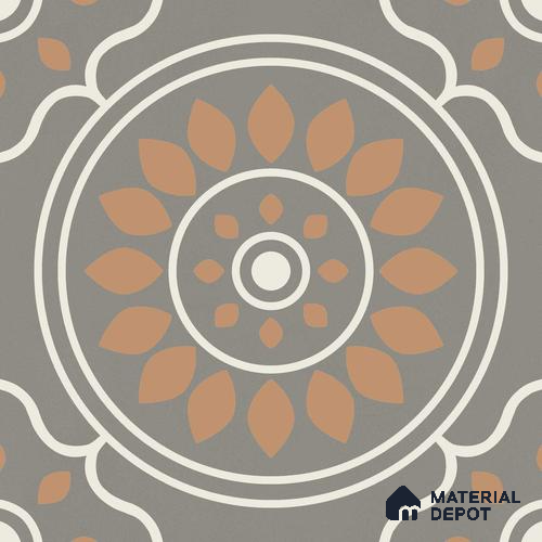 Multifired Moroccan Floor & Wall Tile TL 05698 Zellige Sepia Bloom 12 x 12 inch Vitrified Matte Finish - 9 mm | Suitable for Living Room, Bathroom, Kitchen & Backsplash