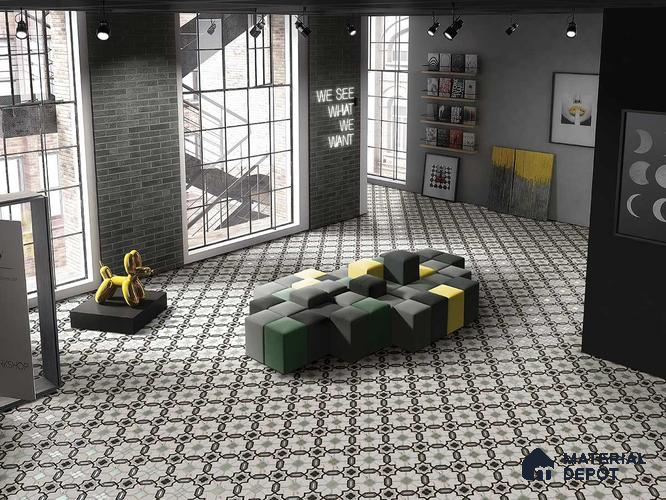 Multifired Moroccan Floor & Wall Tile TL 05673 Zellige Snow Blossom 12 x 12 inch Vitrified Matte Finish - 9 mm | Suitable for Living Room, Bathroom, Kitchen & Backsplash