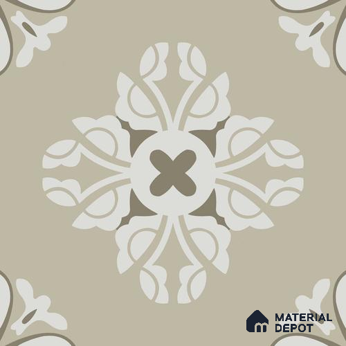 Multifired Moroccan Floor & Wall Tile TL 05718 B Zellige Beige Bloom 12 x 12 inch Vitrified Matte Finish - 9 mm | Suitable for Living Room, Bathroom, Kitchen & Backsplash