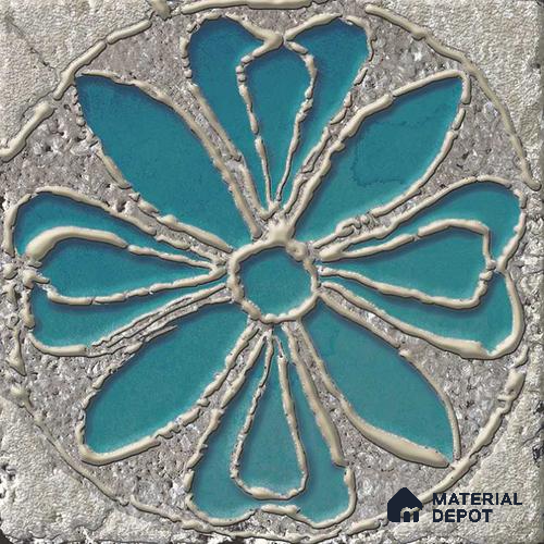 Moroccan Wall Tile TL 05645 Opulence Blue Zenith 8 x 8 inch Ceramic Matte Finish - 9 mm | 4 Random Faces | Suitable for Living Room, Bathroom, Kitchen & Backsplash | Please Expect a Slight Variation of Pattern