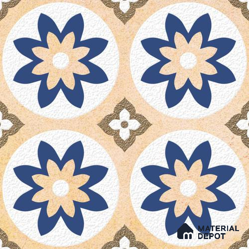 Moroccan Wall Tile TL 05646 Opulence Sandstone Beige 8 x 8 inch Ceramic Matte Finish - 9 mm | 4 Random Faces | Suitable for Living Room, Bathroom, Kitchen & Backsplash | Please Expect a Slight Variation of Pattern