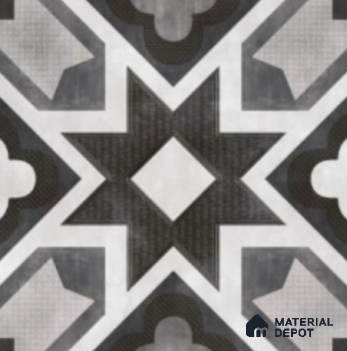 Multifired Moroccan Floor & Wall Tile TL 07956 E Andes Ash 12 x 12 inch Vitrified Matte Finish - 9 mm | Suitable for Living Room, Bathroom, Kitchen & Backsplash