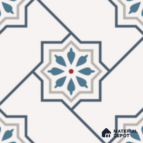 Multifired Moroccan Floor & Wall Tile TL 07956 Sevilla Smoke 12 x 12 inch Vitrified Matte Finish - 9 mm | Suitable for Living Room, Bathroom, Kitchen & Backsplash