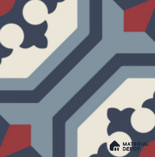 Multifired Moroccan Floor & Wall Tile TL 07956 C Obsidian Silk 12 x 12 inch Vitrified Matte Finish - 9 mm | Suitable for Living Room, Bathroom, Kitchen & Backsplash
