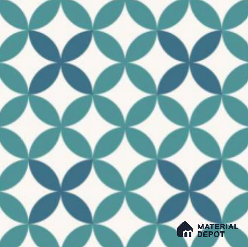 Multifired Moroccan Floor & Wall Tile TL 07957 Tyrrhenian Blue 12 x 12 inch Vitrified Matte Finish - 9 mm | Suitable for Living Room, Bathroom, Kitchen & Backsplash