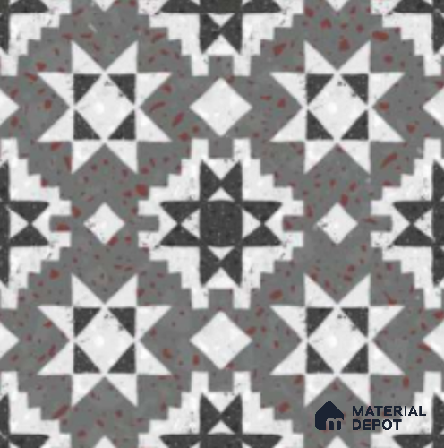 Multifired Moroccan Floor & Wall Tile TL 07951 Moonlit Alloy 2 ft x 2 ft Vitrified Matte Finish - 9 mm | Suitable for Living Room, Bathroom, Kitchen & Backsplash