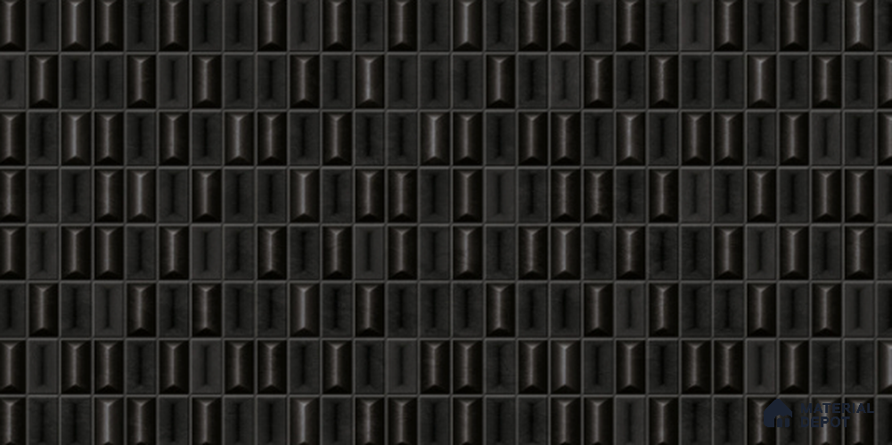 3D Look Wall Tile TL 11451 Aspen Black 2 ft x 1 ft Ceramic Glossy Finish - 9 mm | Suitable for Bathroom, Dining & Kitchen