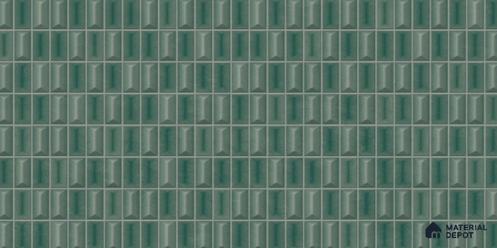 3D Look Wall Tile TL 11451 D Aspen Green 2 ft x 1 ft Ceramic Glossy Finish - 9 mm | Suitable for Bathroom, Dining & Kitchen