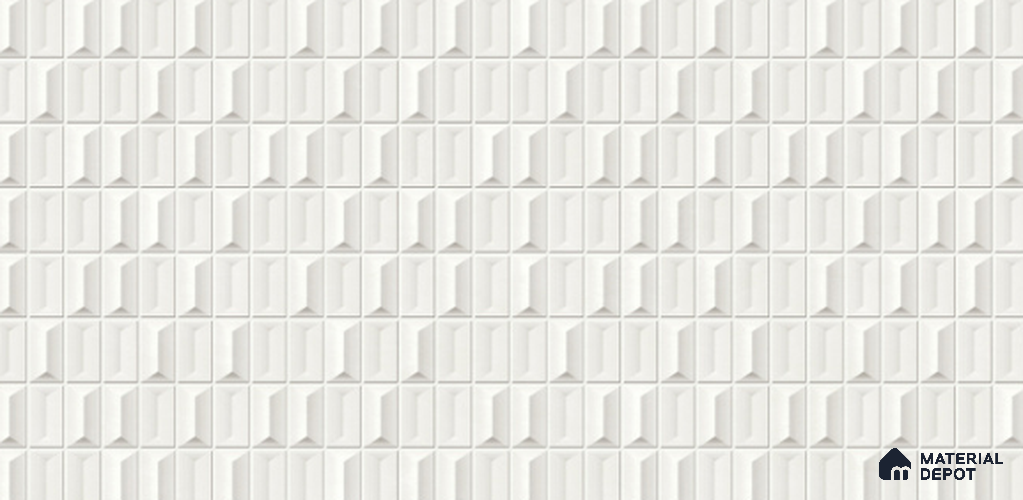 3D Look Wall Tile TL 11451 B Aspen Blanco 2 ft x 1 ft Ceramic Glossy Finish - 9 mm | Suitable for Bathroom, Dining & Kitchen