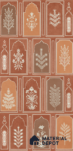 Patterned Look Wall Tile TL 10716 C Riga Cotto Decore 2 4 ft x 2 ft Vitrified Matte Finish - 9 mm  | Suitable for Living Room, Bedroom & Dining