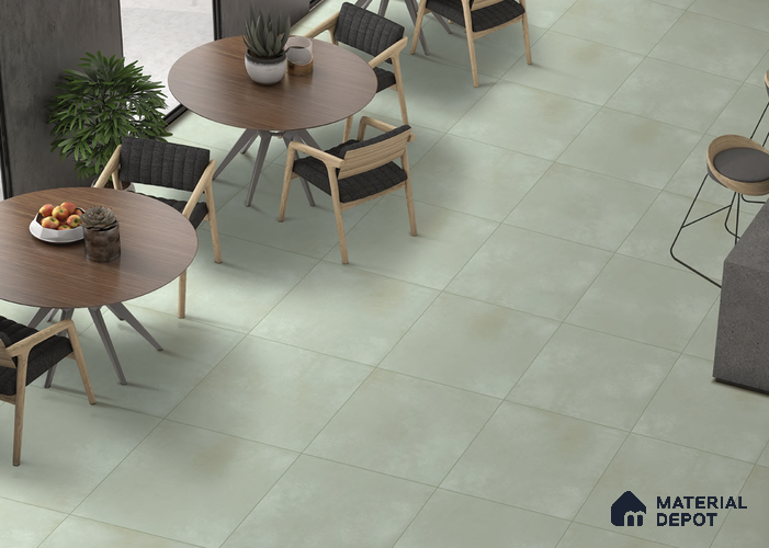 Cement Look Floor Tile TL 06286 B Aqua Stone 2 ft x 2 ft Vitrified Matte Finish - 9 mm | (Random 3) | Suitable for Living Room, Bedroom, Bathroom, Kitchen & Balcony