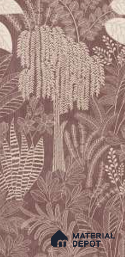 Floral Look Wall Tile TL 12125 F Retina Wine Bloom 4 ft x 2 ft Vitrified Matte Finish - 9 mm  | Suitable for Living Room, Bedroom & Dining