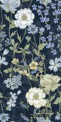 Floral Wall Tile TL 07191 D Floreale Fiore Navy 2 ft x 4 ft Vitrified Matte Finish - 9 mm