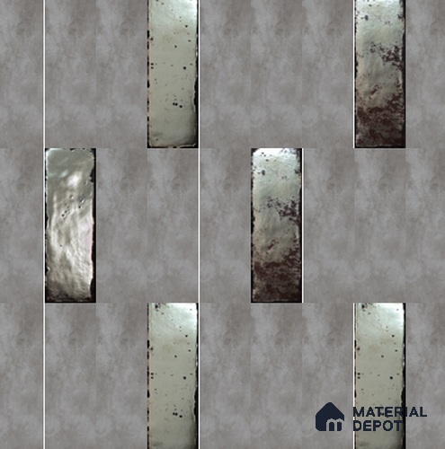 Mosaic Look Wall Tile TL 11454 C Drift Gris 14 inc x 14 inc Porcelain Metallic Finish - 9 mm  | Suitable for Bathroom & Kitchen