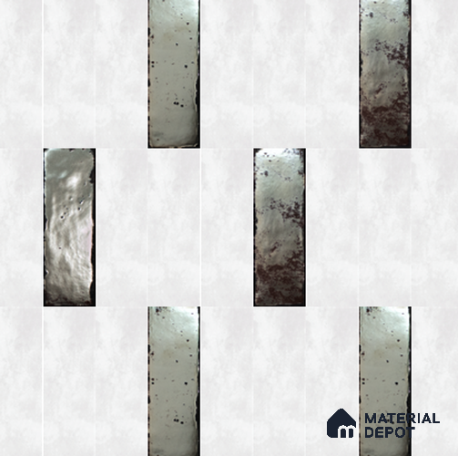 Mosaic Look Wall Tile TL 11454 Drift Bianco 14 inc x 14 inc Porcelain Metallic Finish - 9 mm  | Suitable for Bathroom & Kitchen